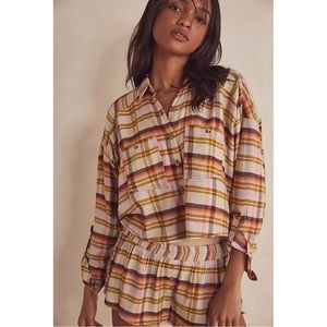 NWT Free People Wrapped in Flannel Pajama Set